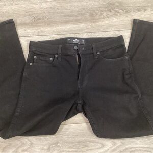 Hollister Men's Athletic Skinny Jeans Black Slim Fit Denim 31 x 30 No Fade